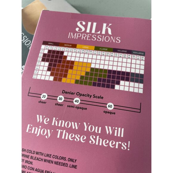 Silk Impressions Pantyhose Size XXL Sheer Light Support Tan 2 Pair 20 Denier NEW - Picture 5 of 6